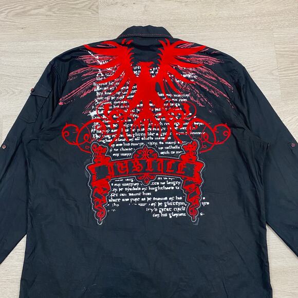 Attitude Gold Redemption Y2K Long Sleeve Button Up Shirt Men's 2XL - Picture 3 of 12